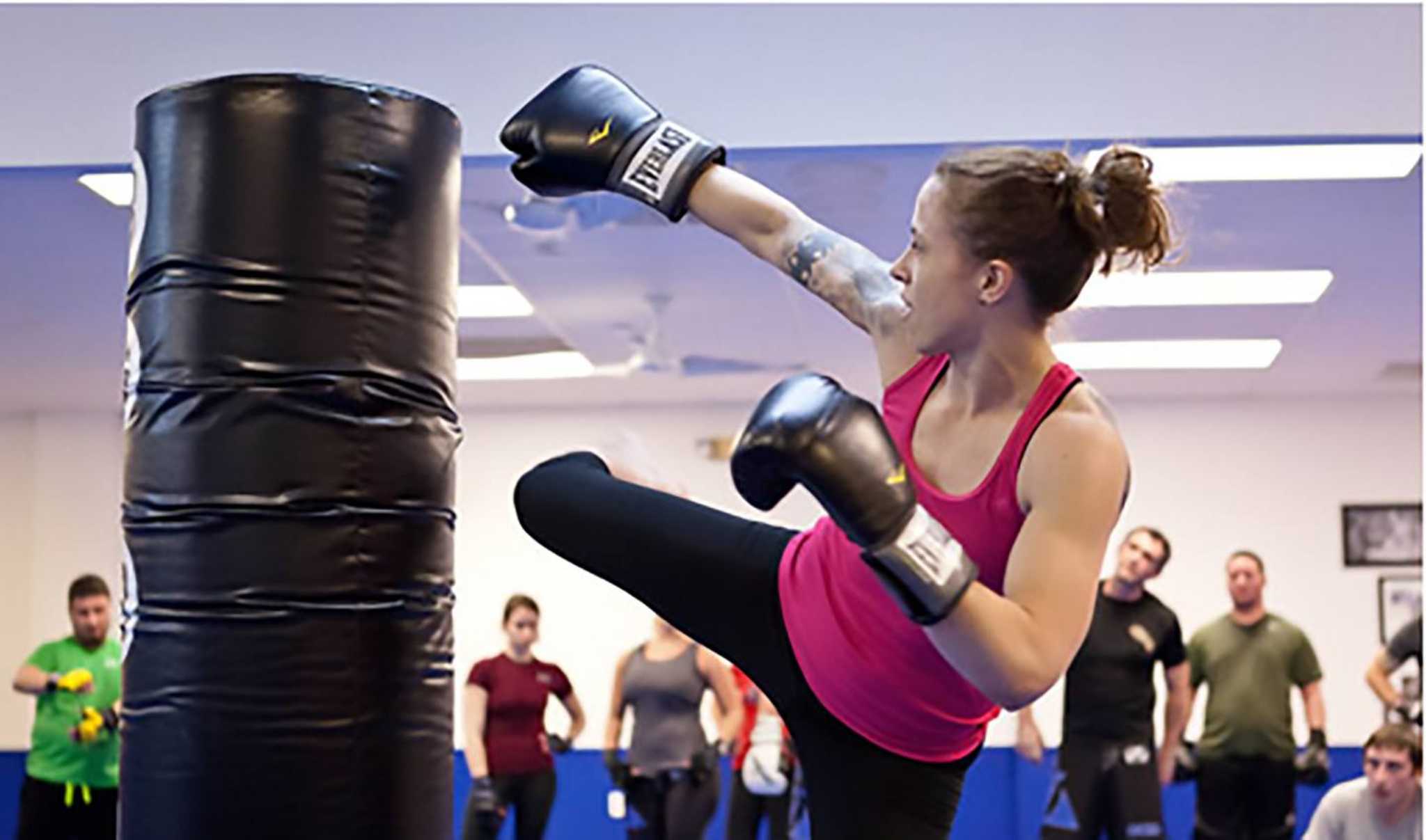 Confidence boosting through our kickboxing classes